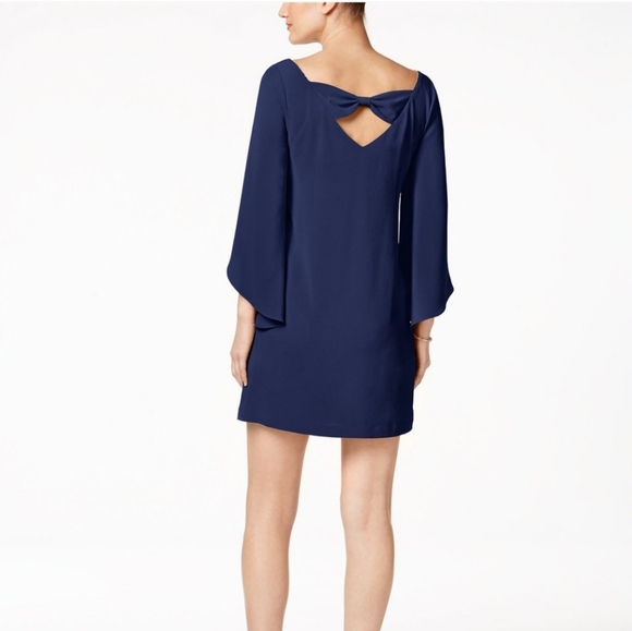 Jessica Simpson Navy Flutter-Sleeve Dress Size 6 - Picture 2 of 9